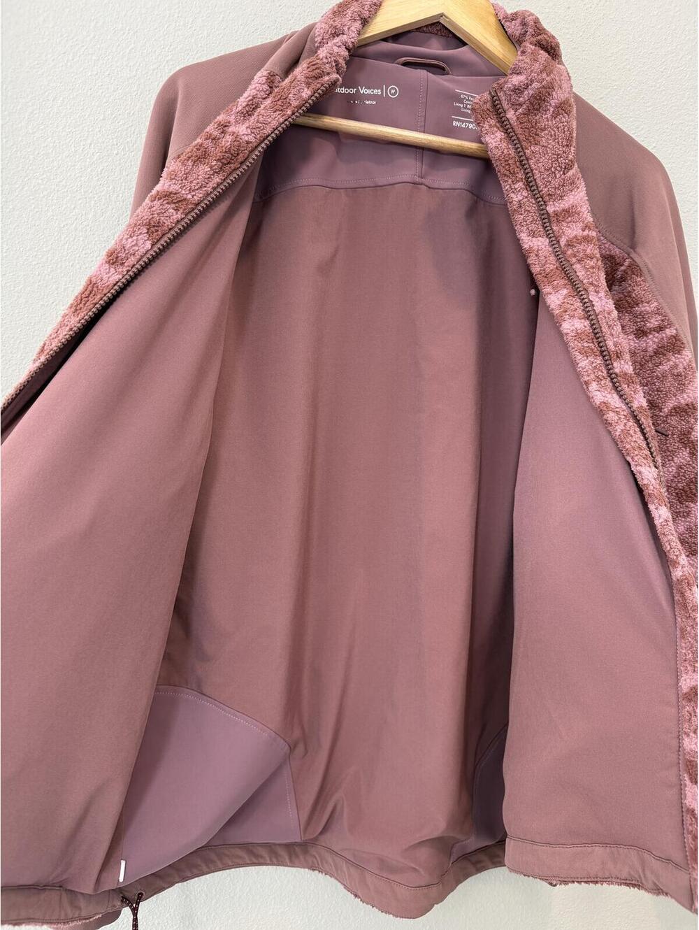Outdoor Voices Primo-Fleece Full Zip Jacket In Deep Taupe - Women's Medium - Picture 7 of 9
